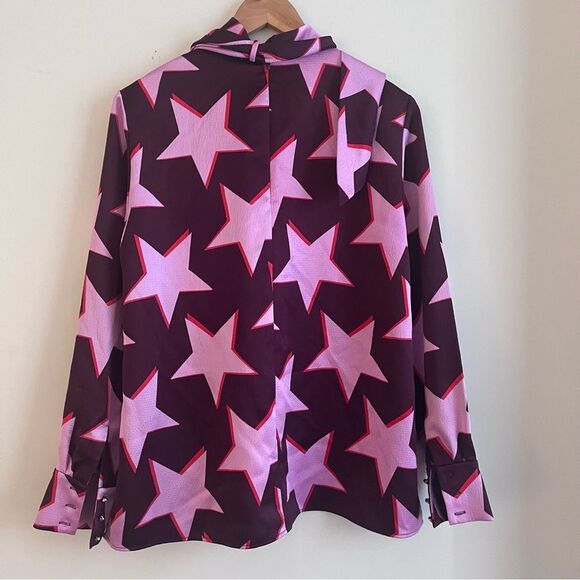Hugo Boss Star Patterned Blouse with Neck Scarf - Picture 5 of 9